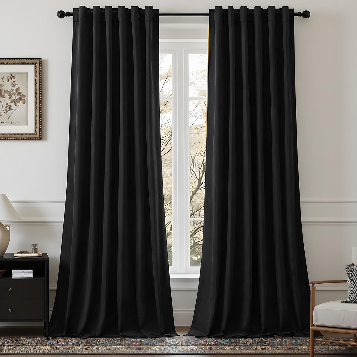 AUSSPVOCT blackout velvet curtain close-up reveals lush texture and premium feel.