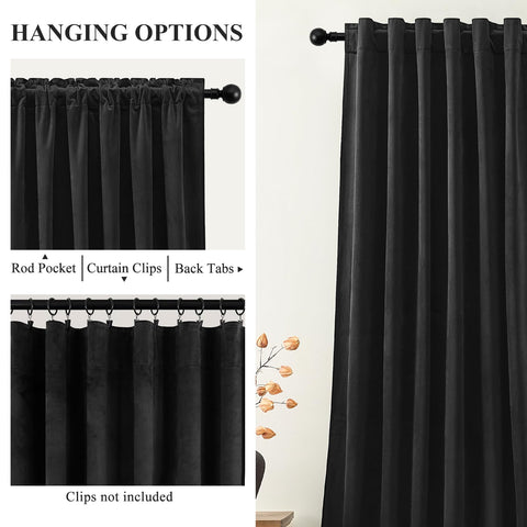 AUSSPVOCT blackout velvet curtain fully drawn for a rich, full-drape look.