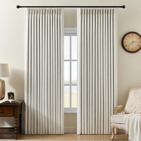 AUSSPVOCT fabric close-up showing soft linen blend texture for premium curtains.
