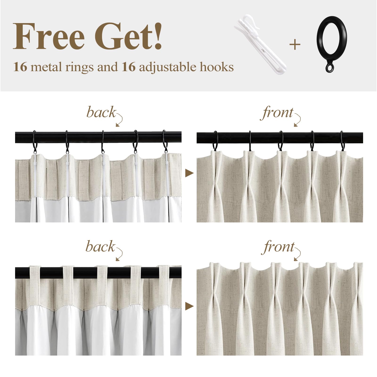 AUSSPVOCT hardware pack with rings and hooks included for easy hanging.