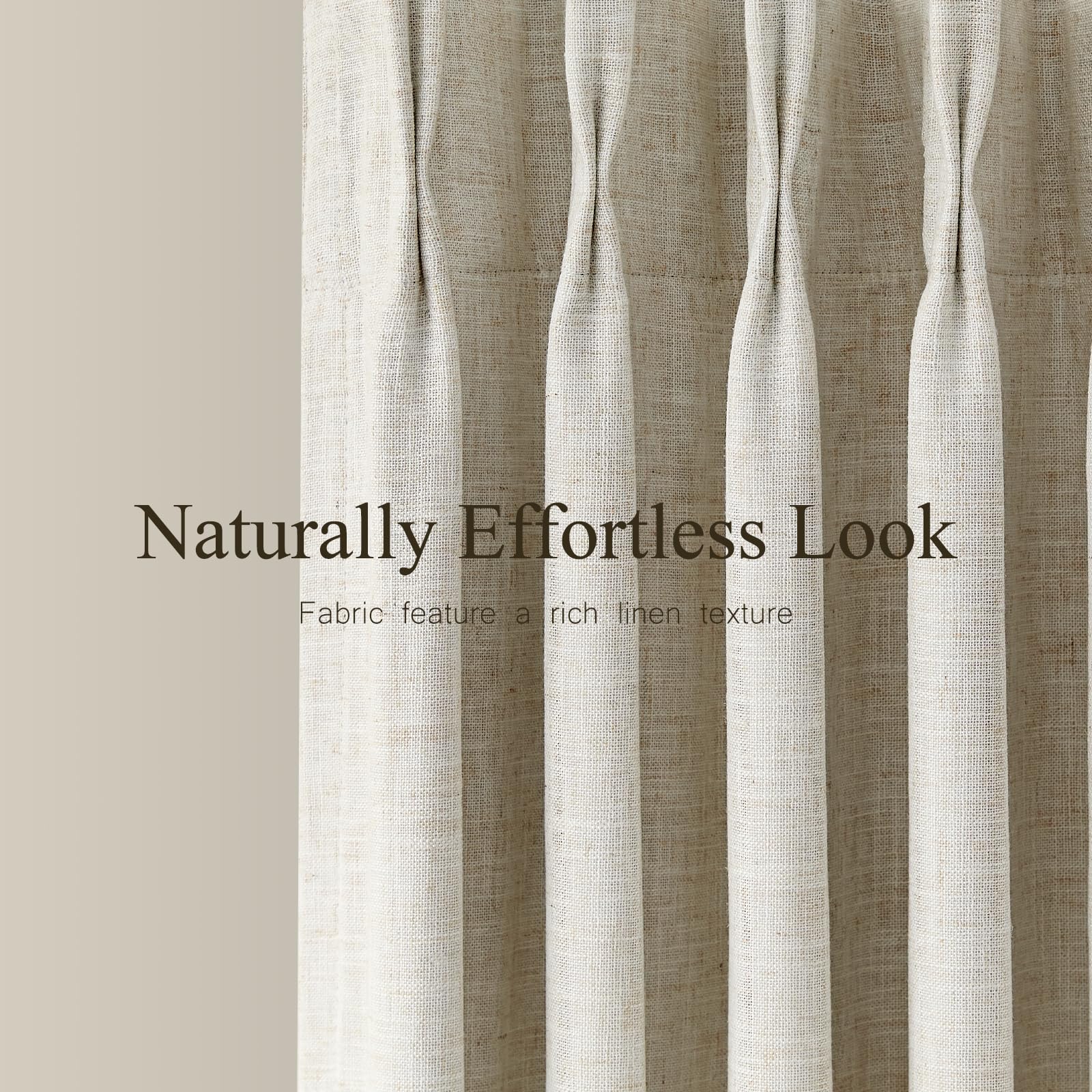 AUSSPVOCT seven-pleat per panel design creates structured, modern curtains.