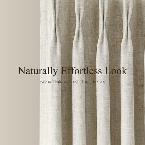AUSSPVOCT seven-pleat per panel design creates structured, modern curtains.