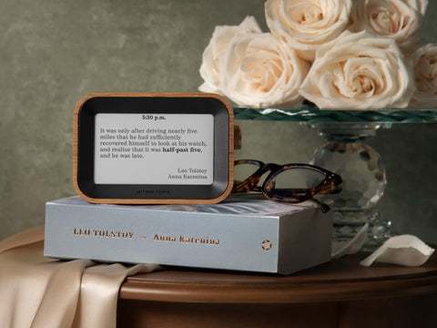 Author Clock brass-accents add refined detail to a desk or nightstand.
