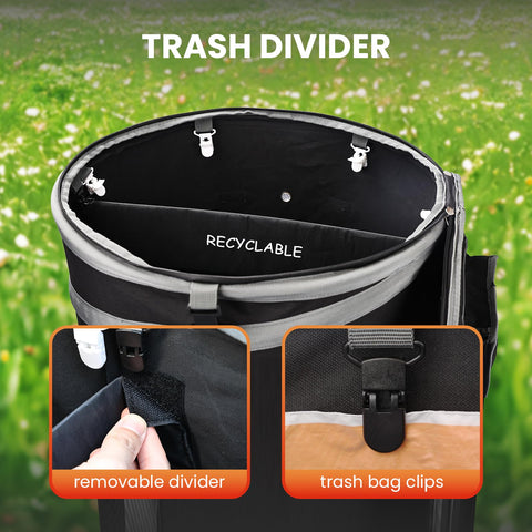 Automatters trash bin air vents reduce odors with improved airflow.