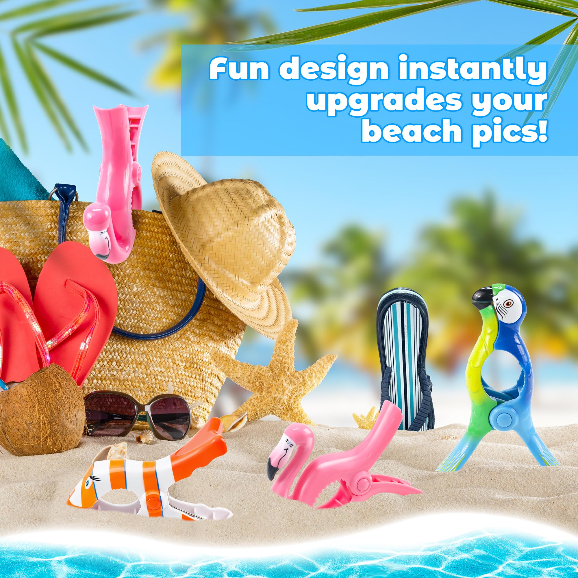 Autubin flamingo chair clip pink clearly marks your seat on crowded beaches