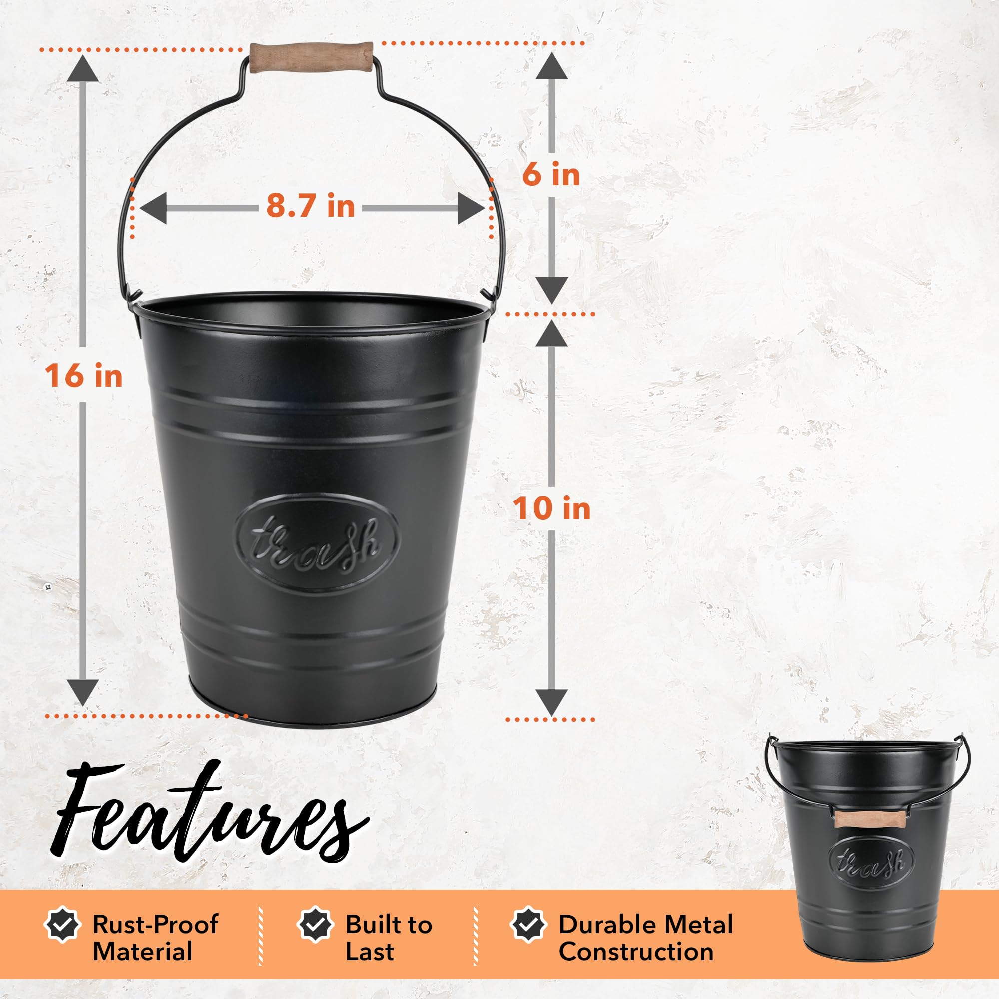 Autumn Alley decorative trash bucket for home, adds vintage flair to modern spaces.