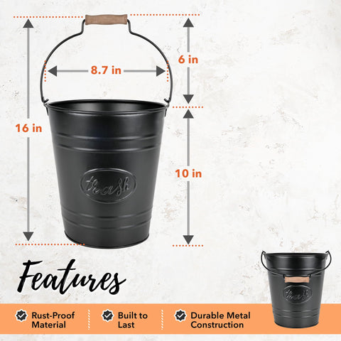 Autumn Alley decorative trash bucket for home, adds vintage flair to modern spaces.