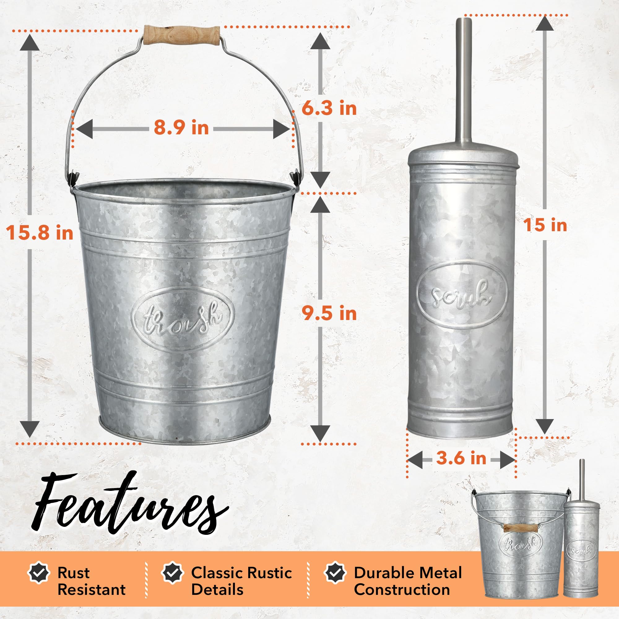 Autumn Alley embossed trash script adds warm farmhouse character.