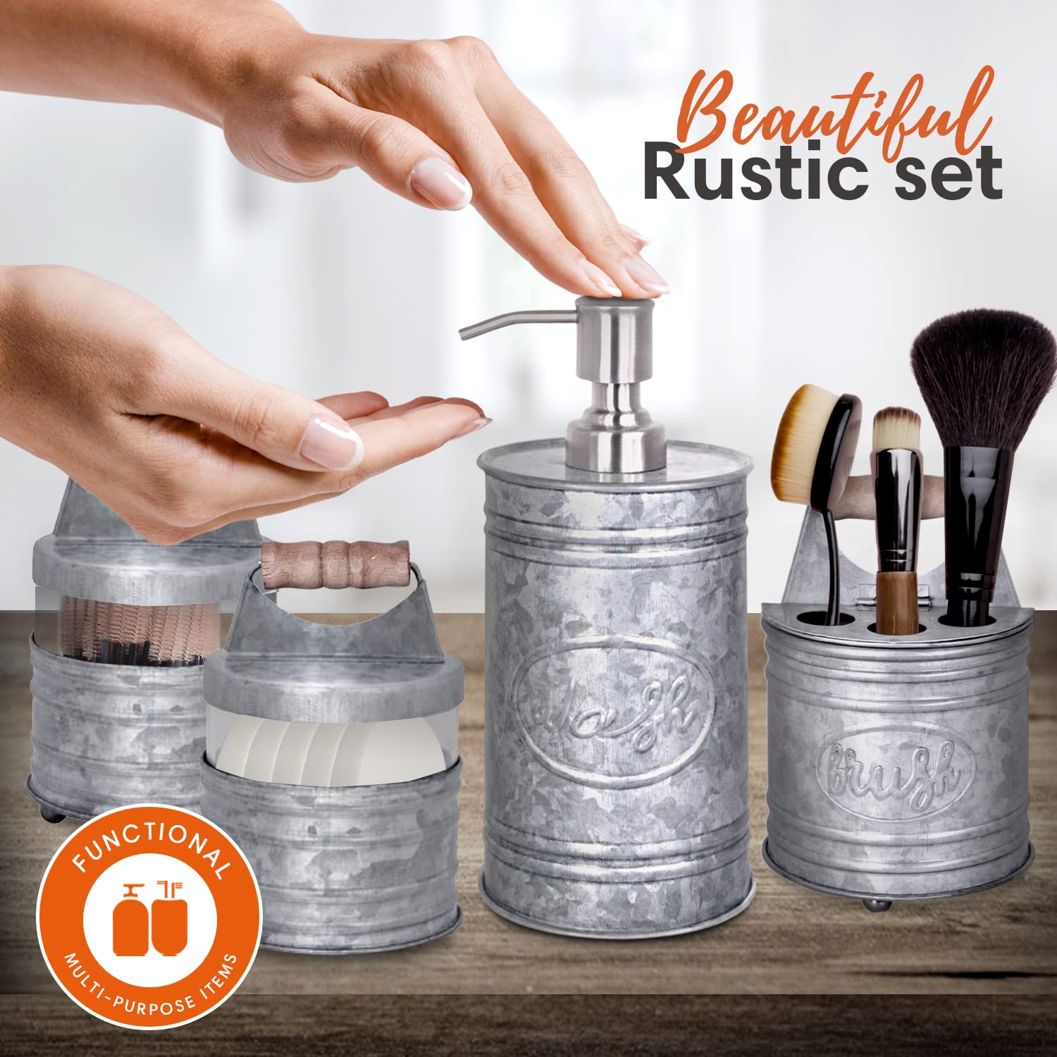 Autumn Alley metallic finish bathroom set offers durable organization