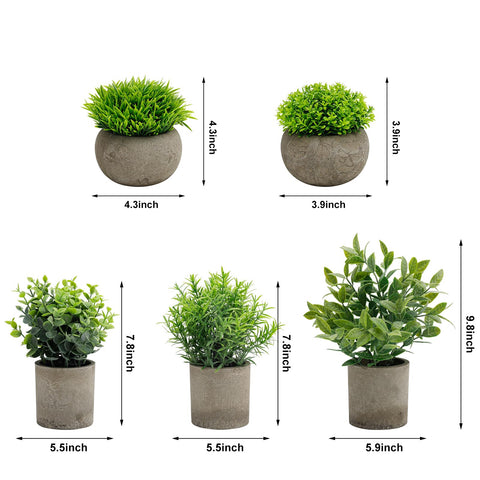 AUUGUU compact faux greenery gift set in cement pot suits housewarmings