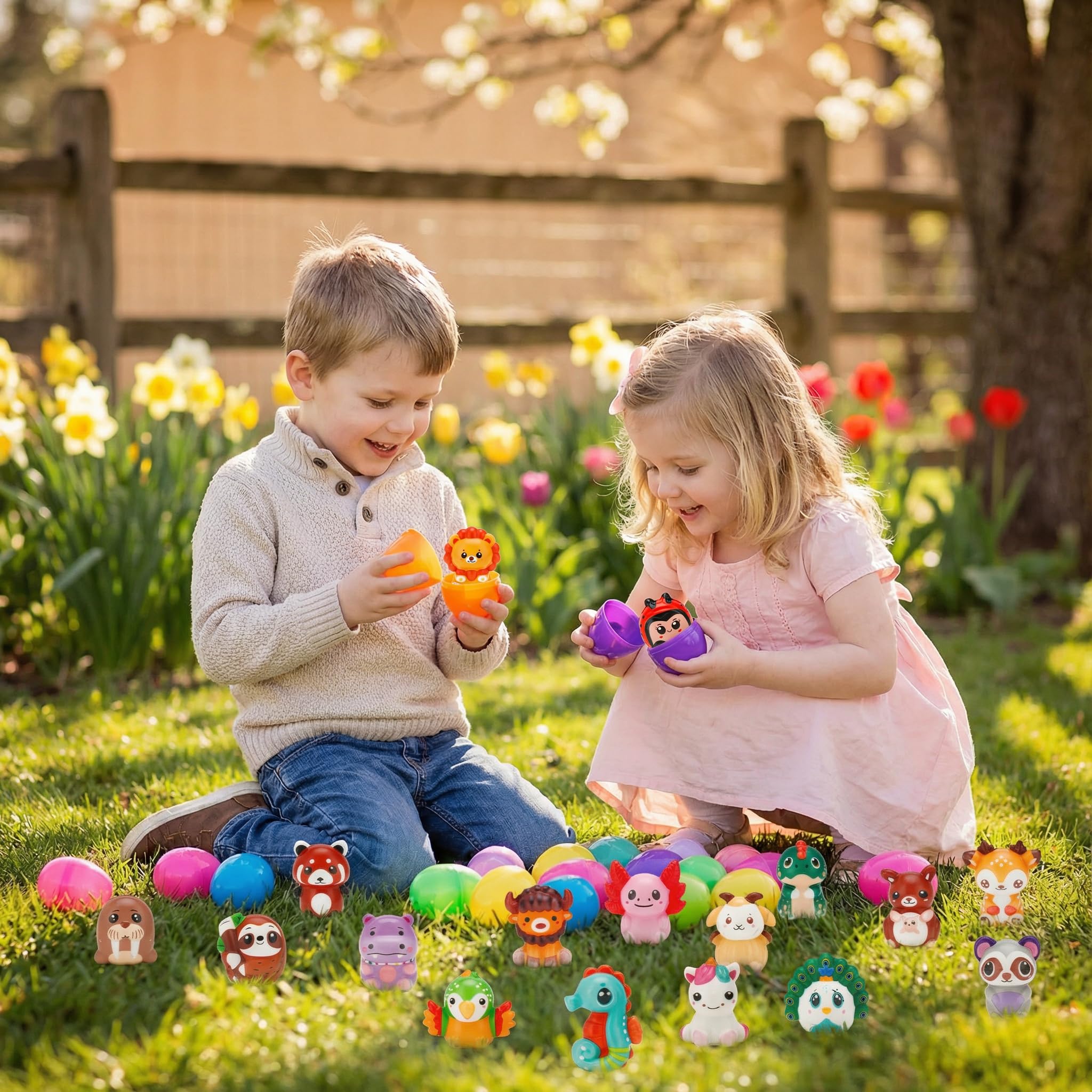 AUUGUU durable plastic eggs for reuse in events and gifts.