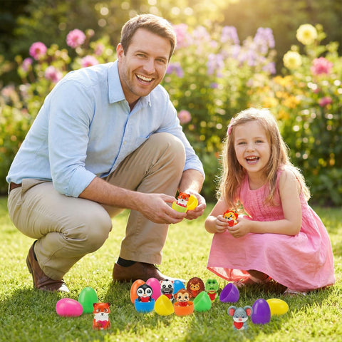 AUUGUU durable plastic eggs resist playtime wear during parties and hunts.