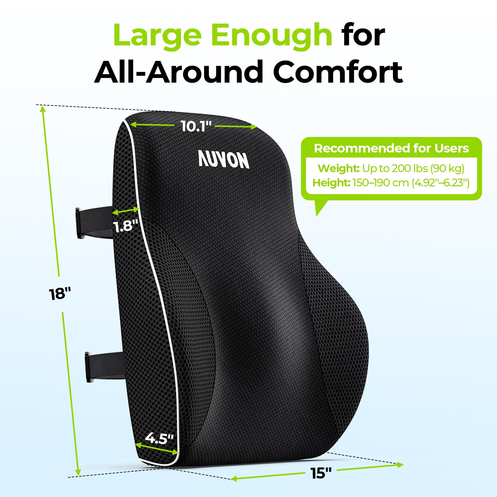 AUVON lumbar pillow used in a car for long drives
