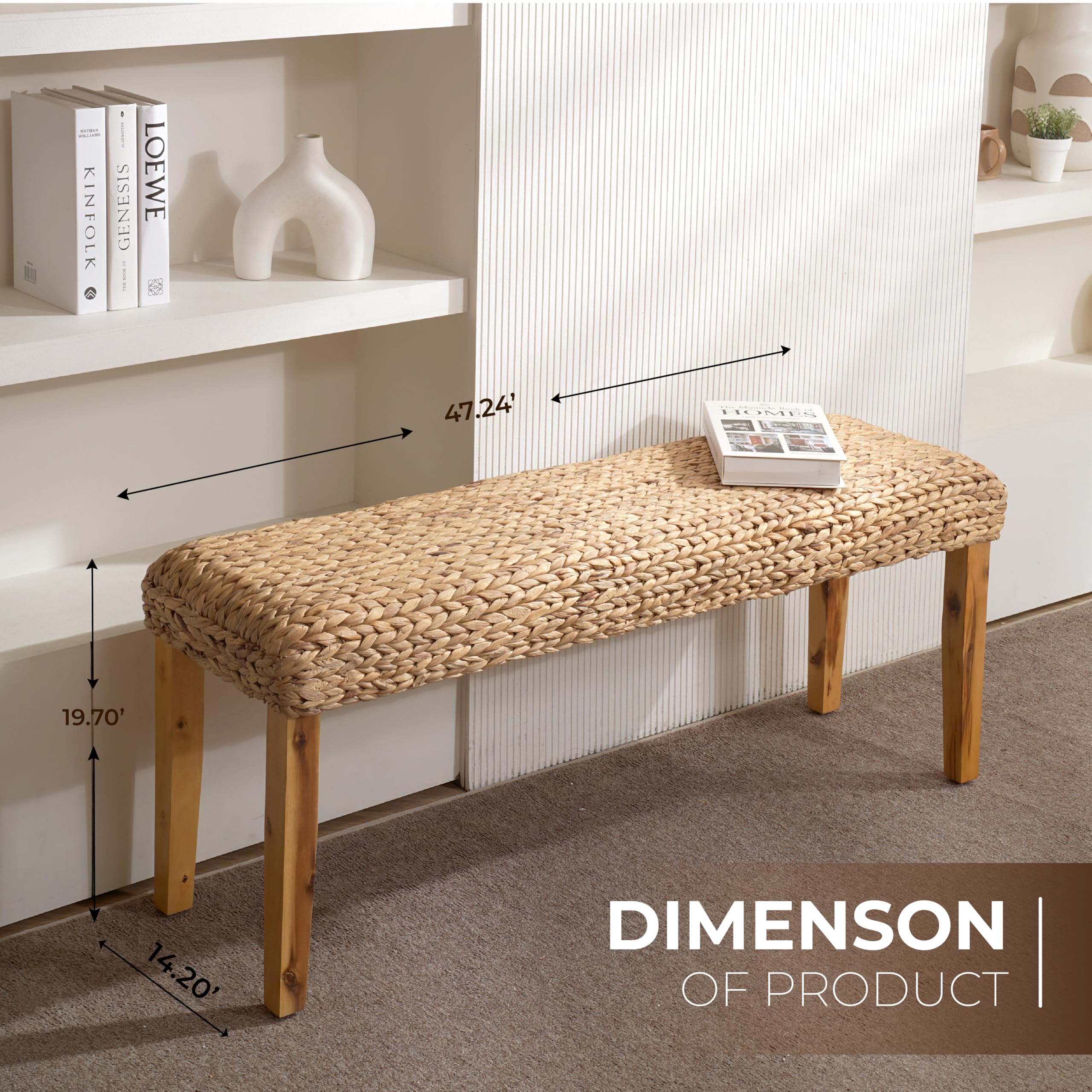 AV CONNECT handwoven seat close-up showcases water hyacinth texture and craft.