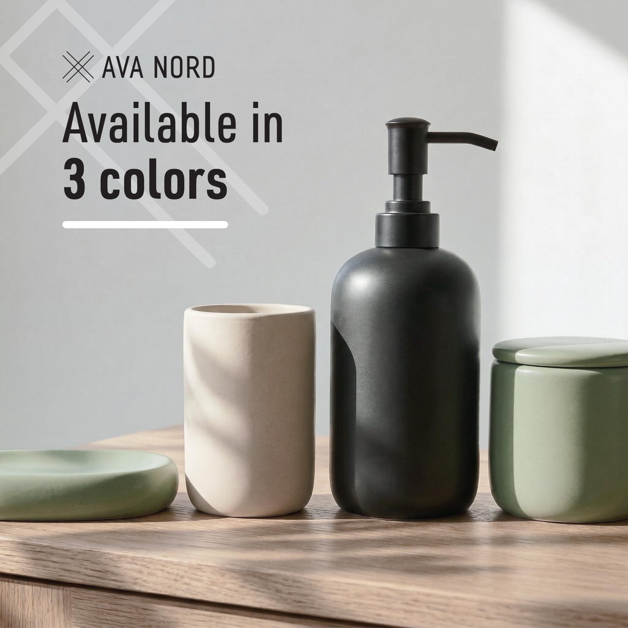 Ava Nord ceramic cup in black matte for rinsing or small items