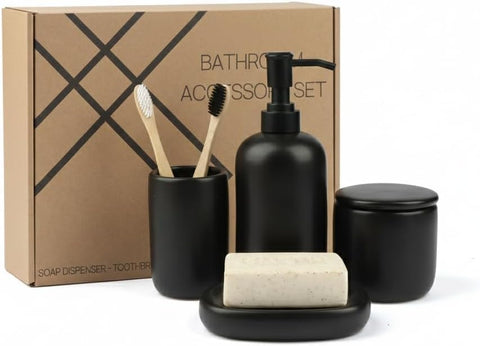 Ava Nord gift-ready ceramic bathroom set enhances modern décor