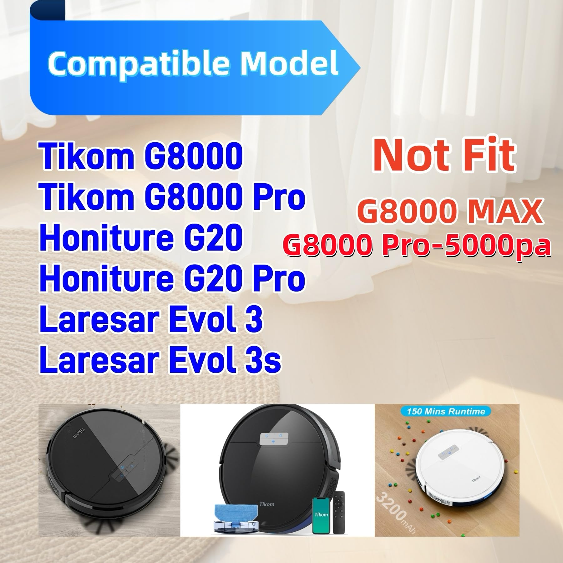 Avaenzo side brushes for Tikom G8000 Pro reach corners effectively.