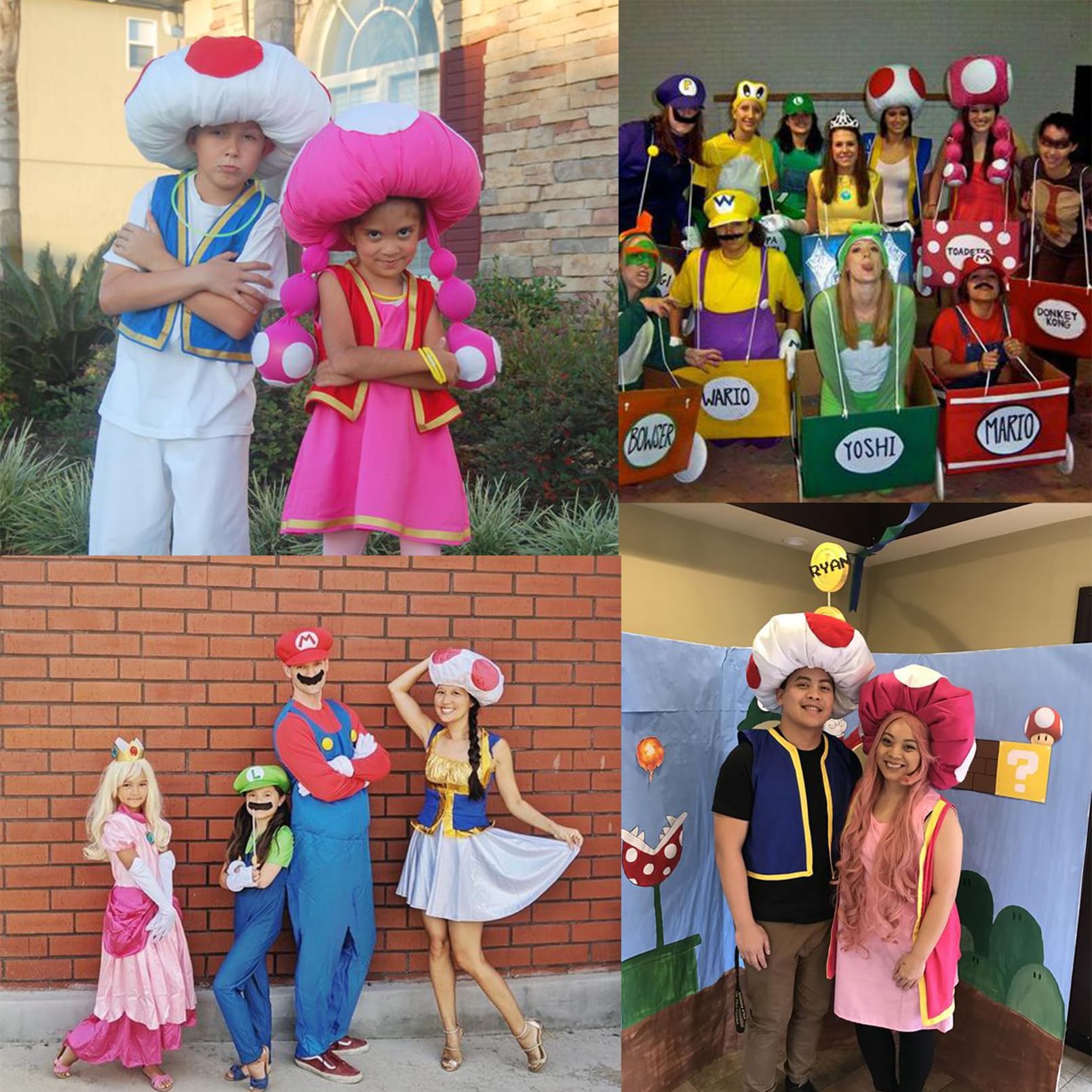 Avafierce anime mushroom hat in pink for parties and cosplay.