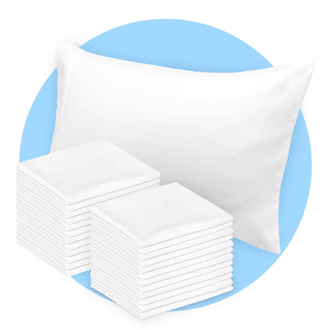 Avalon Bedding pillow case standard white 30x20 close-up; breathable cotton blend.