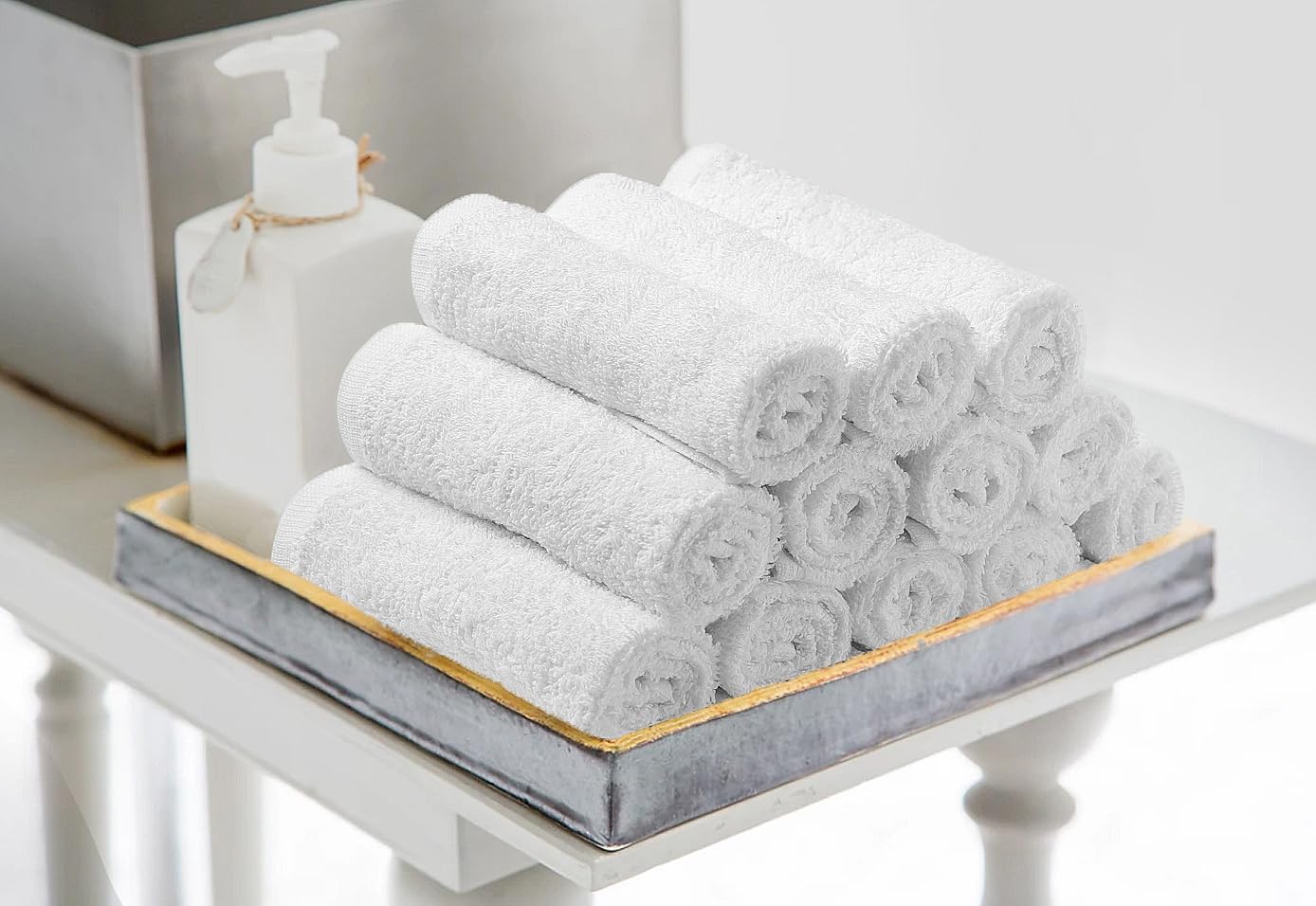 Avalon Towels 100-percent cotton towel delivers softness and absorbency for quick drying.