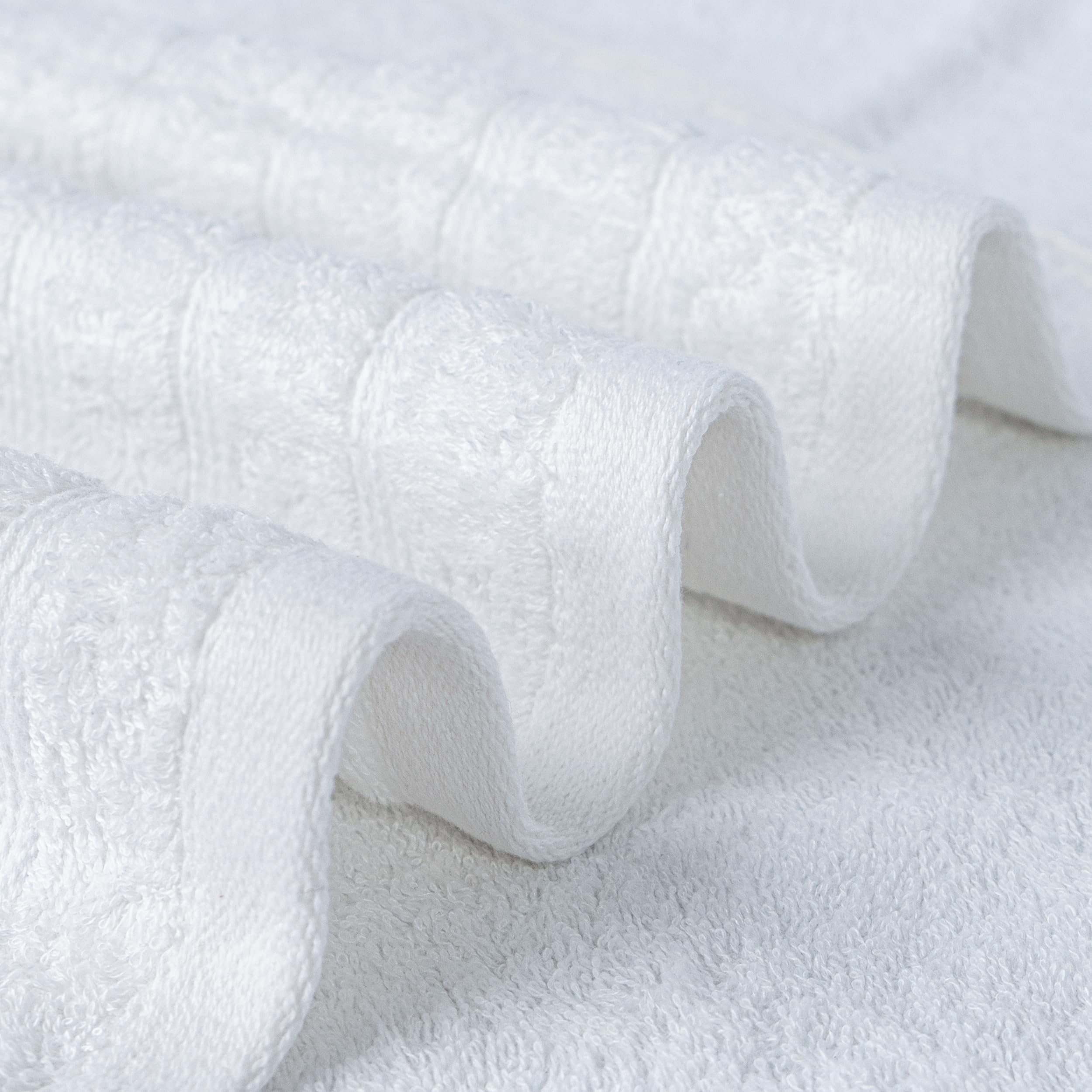 Close view of bamboo-viscose blend in Avalon Towels for luxury softness.