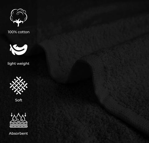 Close-up of Avalon Towels black cotton texture showing softness