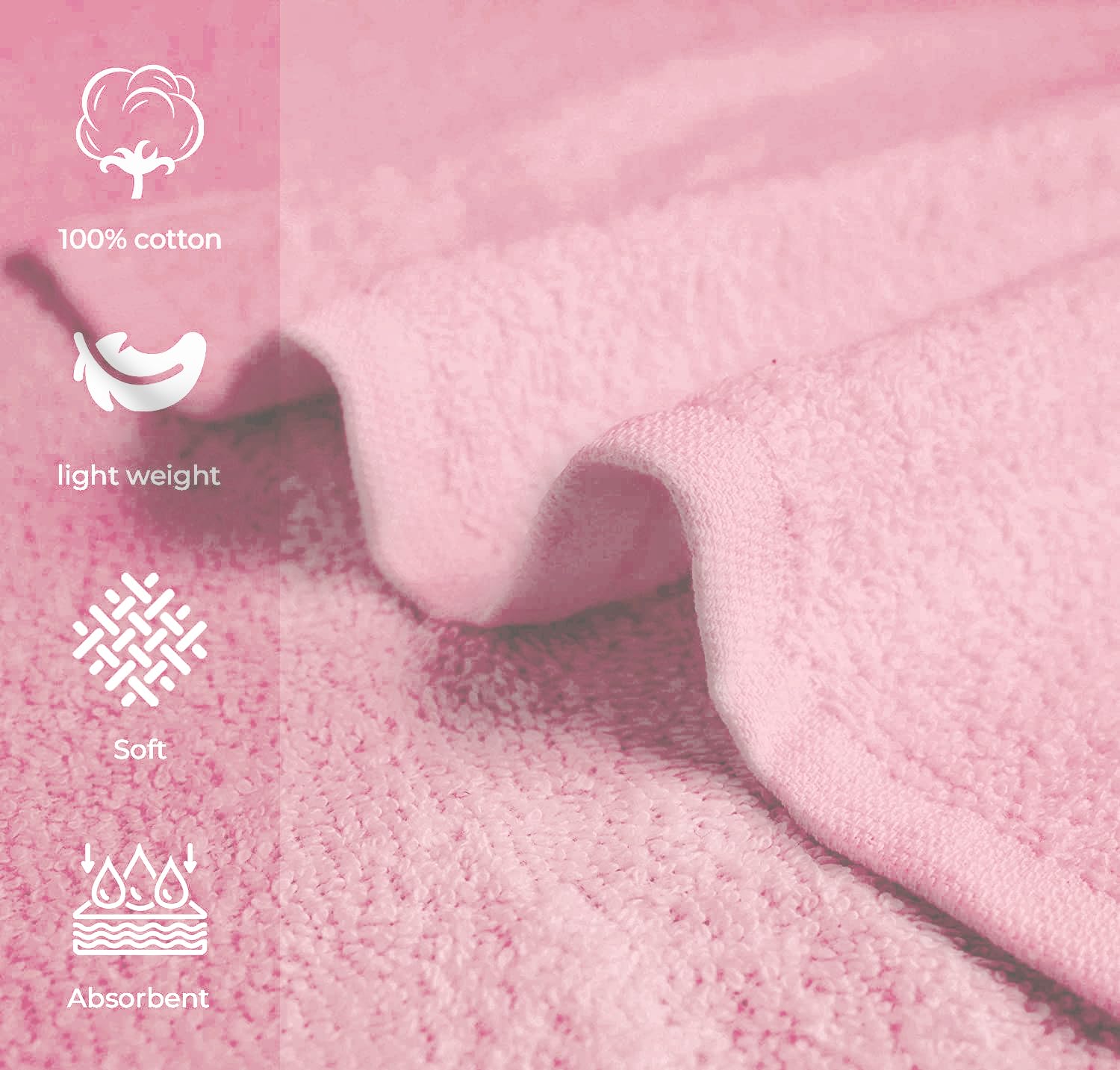 Avalon Towels pink bulk pack 24 towels for hotels or gyms