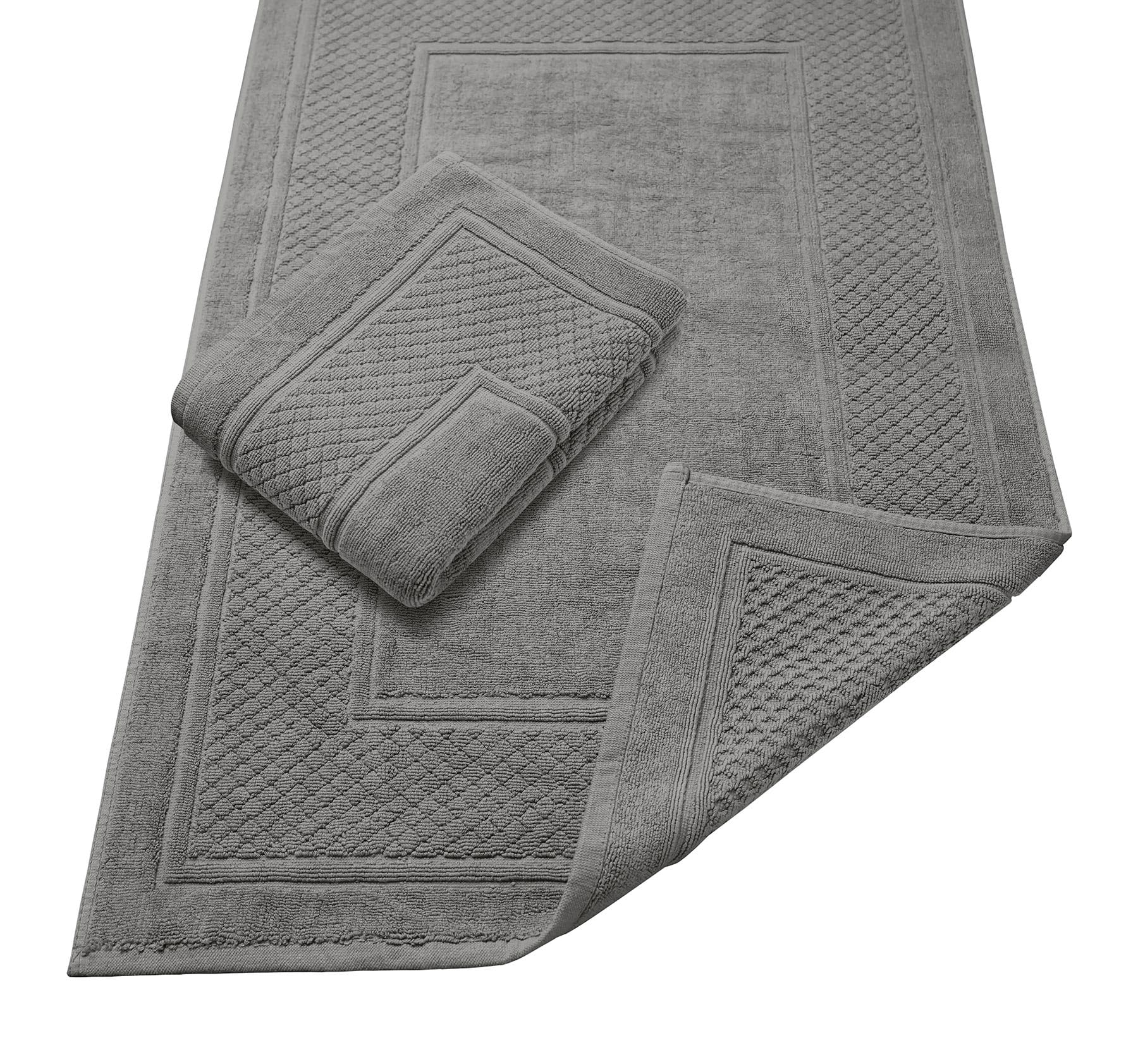Avalon Towels grey bath mat 22x34 inches plush cotton pile for quick-drying floors