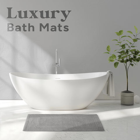 Avalon Towels grey bath mat machine washable for easy care