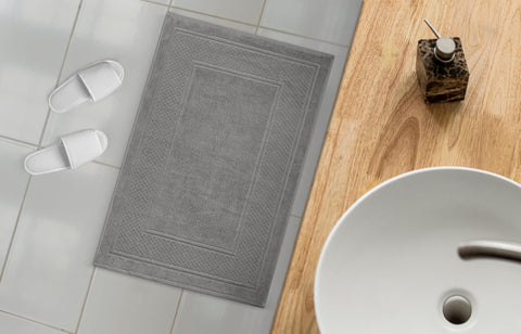Avalon Towels grey bath mat set of 2 for shared bathrooms
