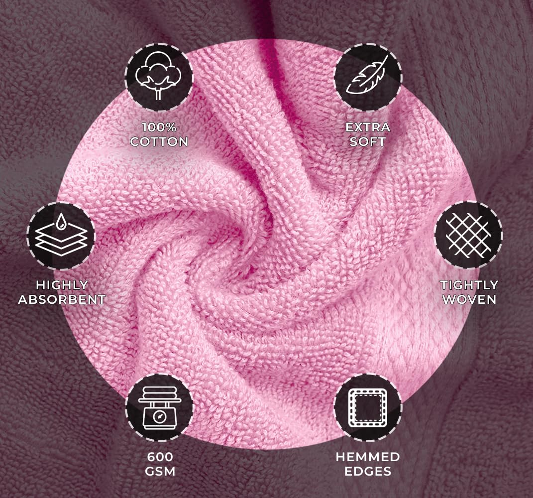 Avalon Towels closeup shows 600 GSM fibers and premium cotton feel