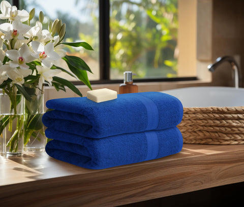 Avalon Towels royal blue hand towels offering plush comfort.