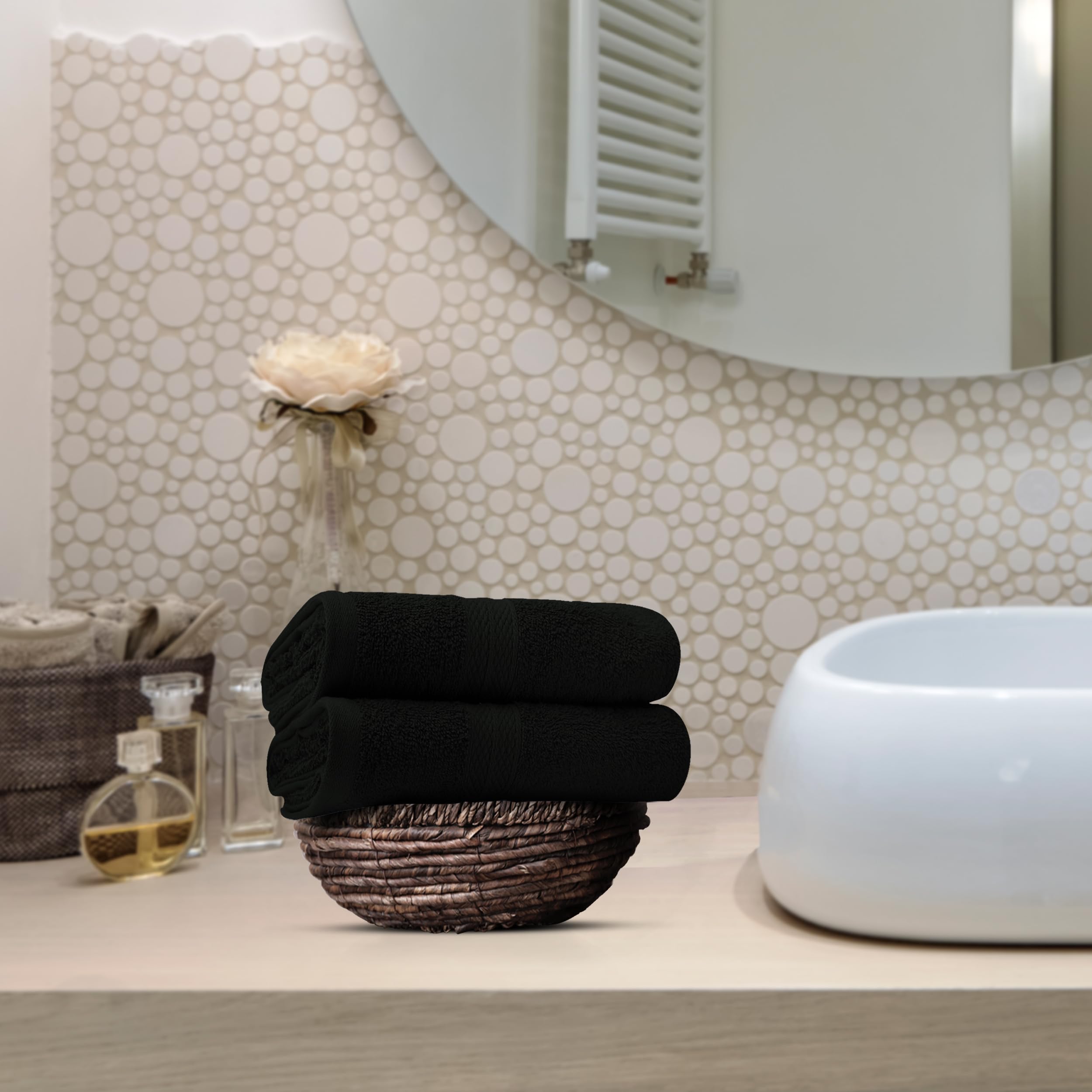 Avalon Towels soft fabric texture conveys plush feel and quick-dry performance.