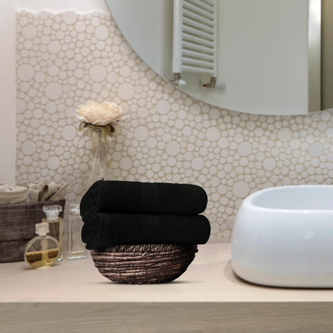 Avalon Towels soft fabric texture conveys plush feel and quick-dry performance.