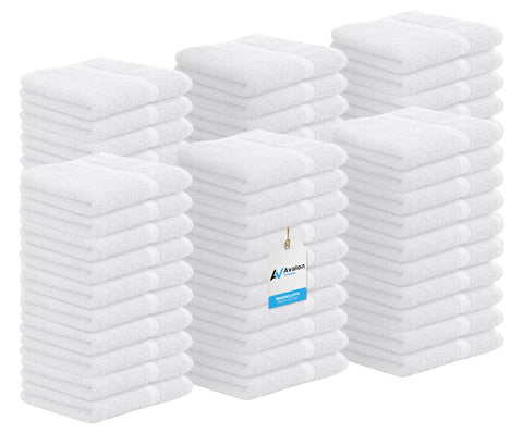Avalon Towels washcloth bulk pack 60 - soft 100% cotton texture for daily cleansing
