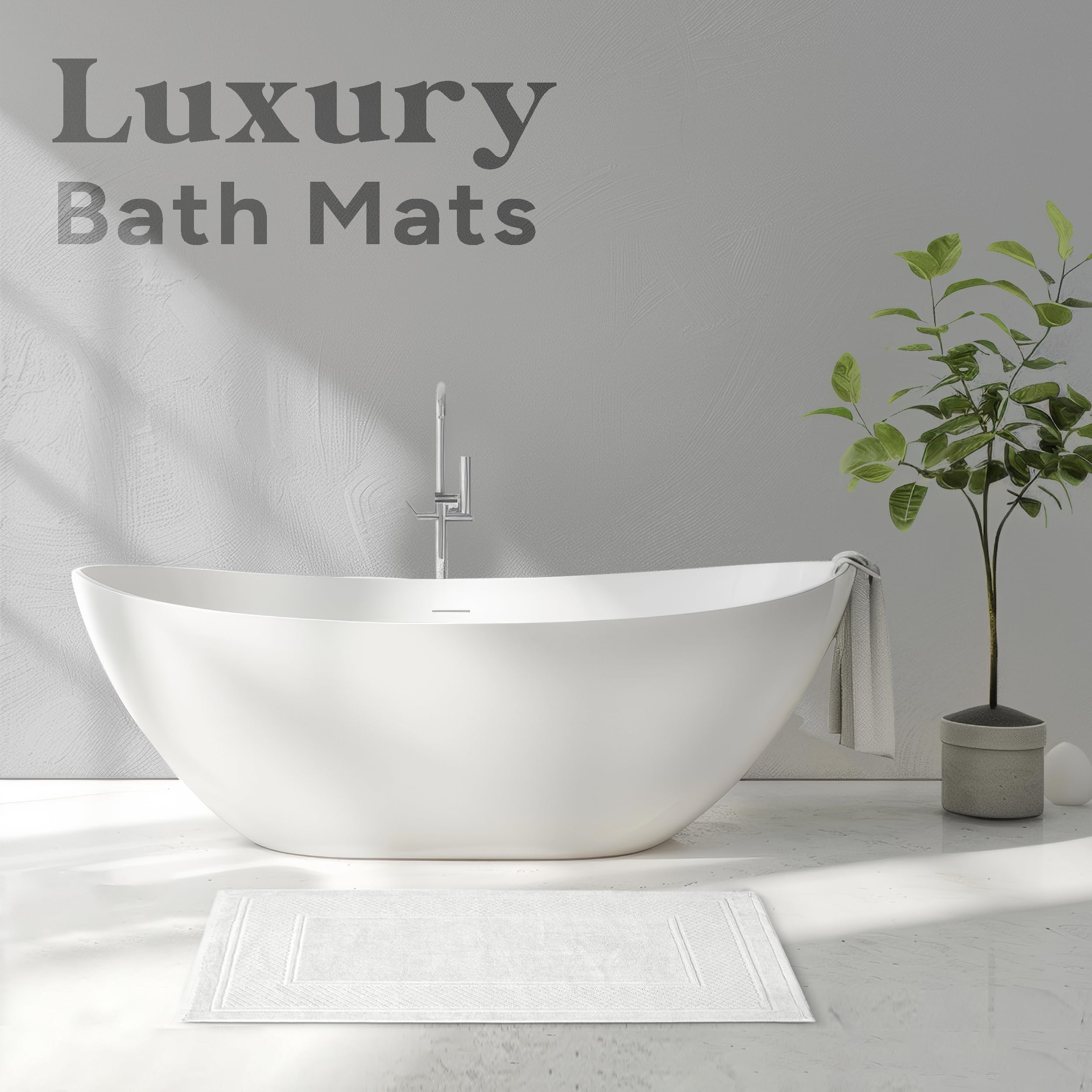 Avalon Towels White Bath Mat ultra-absorbent and quick-drying for busy mornings