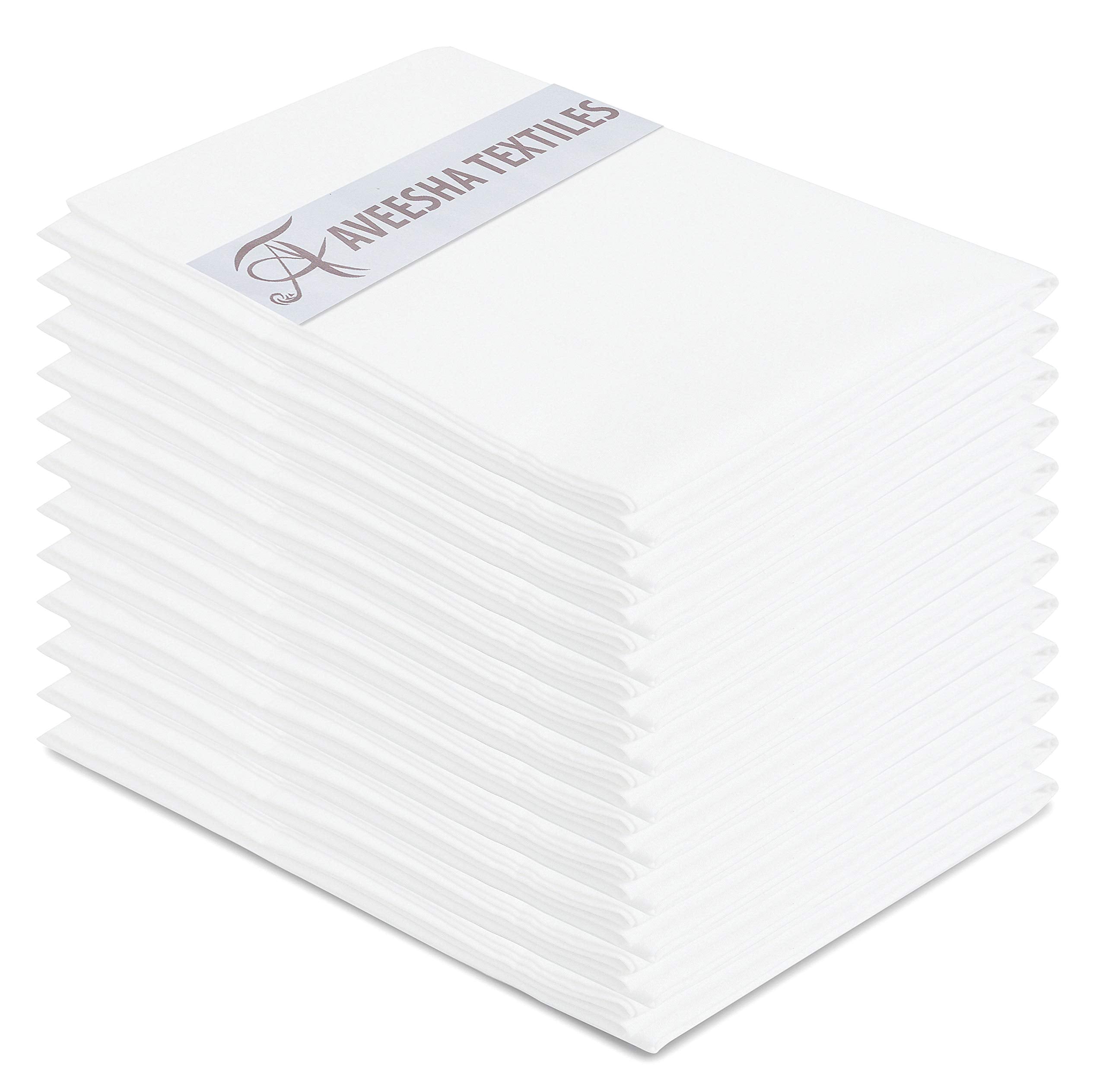 Aveesha 12-pack white queen pillow case fits 20x30 pillows for home or hotel use.