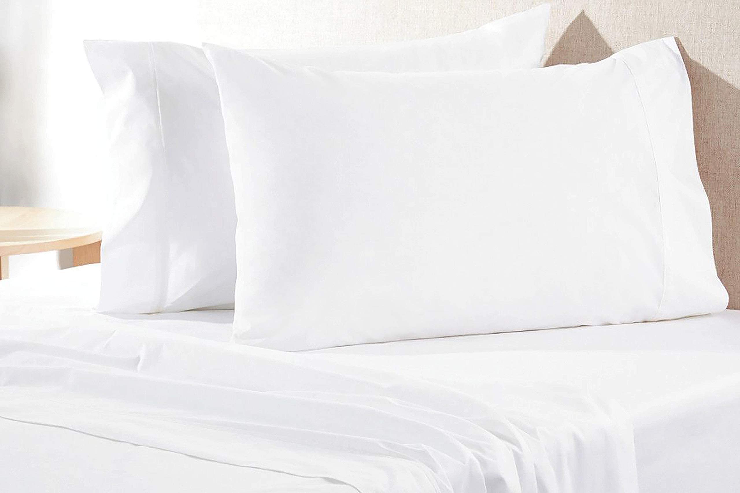 Aveesha pillow case with soft percale weave texture for smooth sleeping surface.