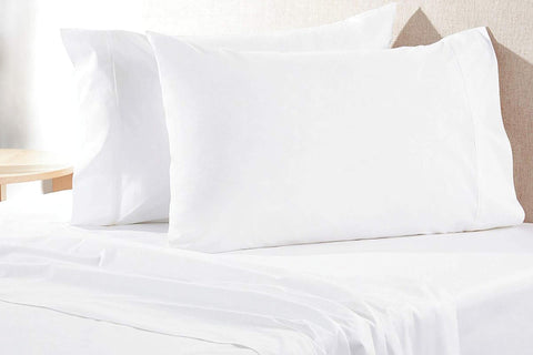 Aveesha pillow case with soft percale weave texture for smooth sleeping surface.