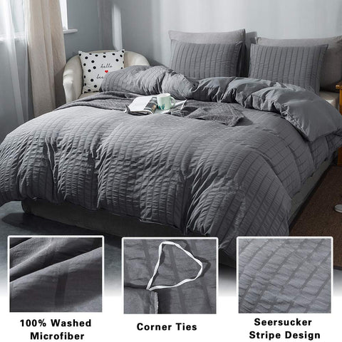 AveLom Queen duvet cover metal zipper closure for quick changes.