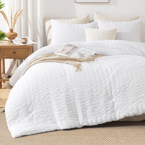 Folded Avelom Seersucker King Comforter Set packaging ready for gifting.