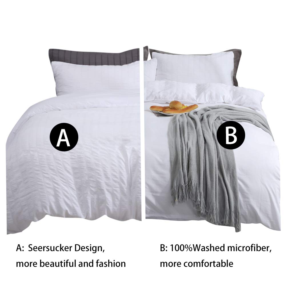 AveLom white duvet cover king corner ties keep duvet in place.