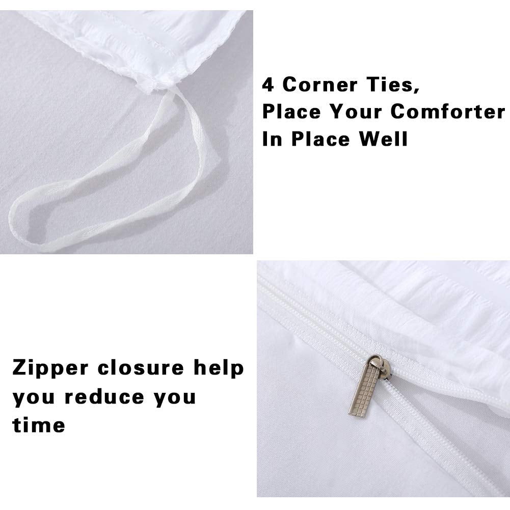 AveLom white duvet cover king easy care machine wash cold.