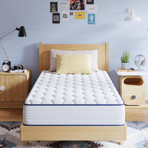 Avenco 6in twin mattress boxed for easy delivery and setup in guest rooms.