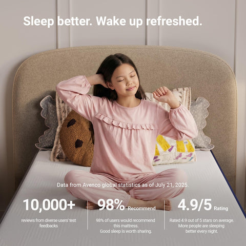 Avenco gel memory foam layer helps regulate heat for cooler nights