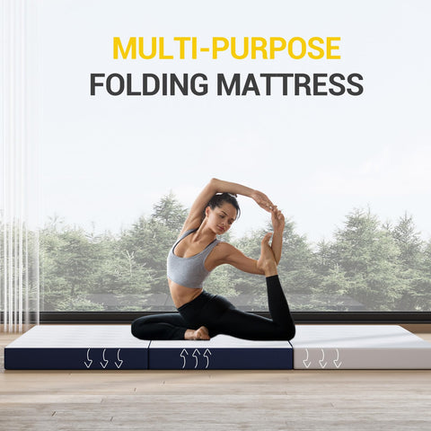 Avenco tri-fold mattress with removable cover for easy cleaning.