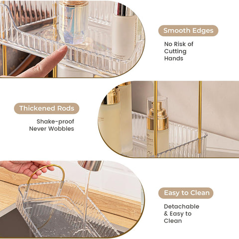 Aveniee gold metal brackets detail add subtle Nordic luxury and sturdy support.