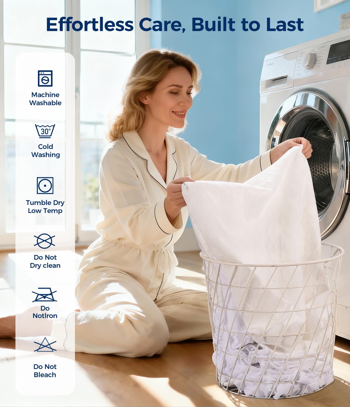 AVIKEN noiseless mattress cover eliminates crinkles for uninterrupted sleep.