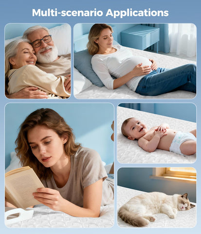 AVIKEN bed with clean, dry surface protected by the protector.