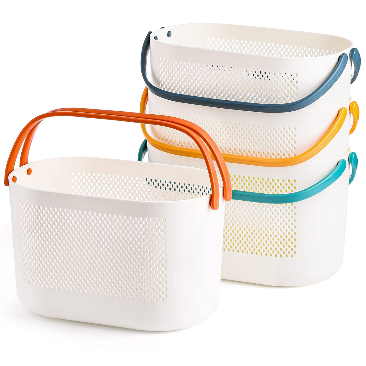 AVLA 4-pack portable shower caddy basket with handles for easy bath organization.